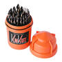 KnKut 29-piece Mechanics Length Step Point Drill Bit Set, 1/16 to 1/2 inch