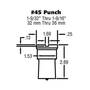 7/16 x 1-1/2 inch #45 Oblong Punch & Die for Scotchman Ironworkers